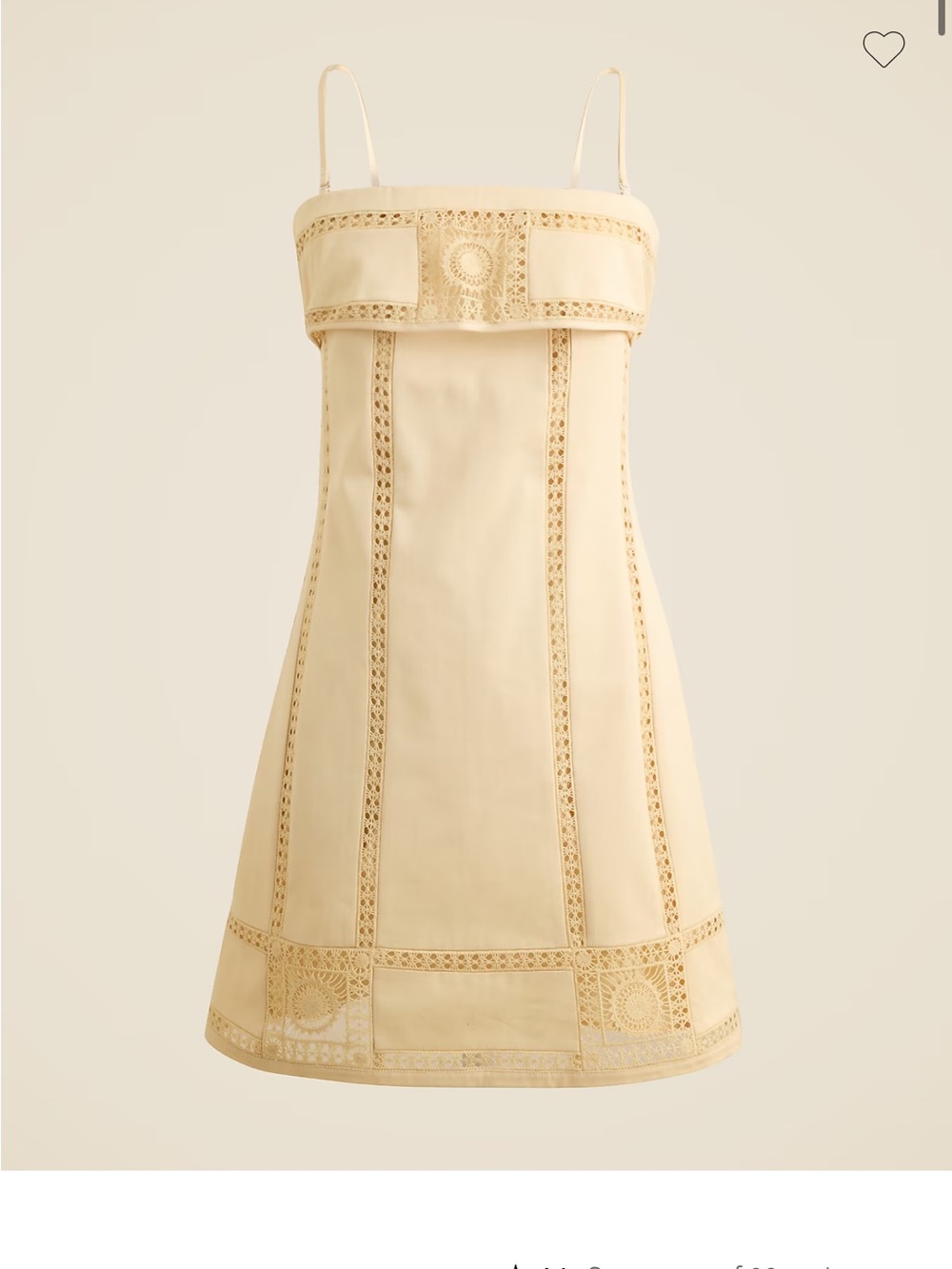 J.Crew Crochet-Panel Mini Dress Yellow Size 00 NWT